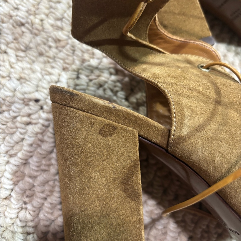 Saint Laurent Suede Lace-Up Gladiator Heeled Sandals - Picture 5 of 13